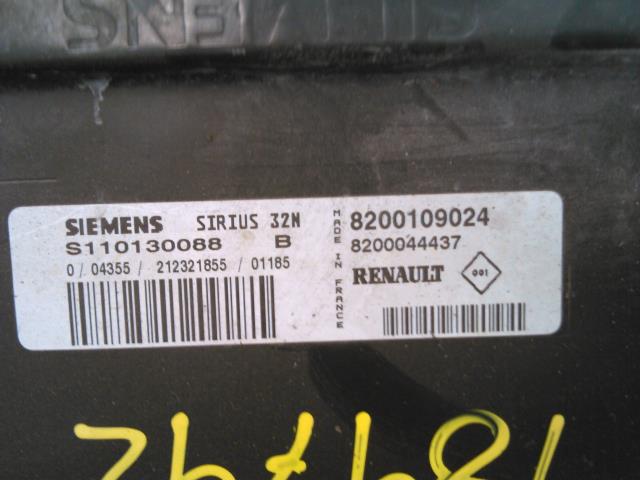 Styreenhet motor til Renault Kangoo 1998-2003 (Type I, Fase 1)  (SIEMENS|S 110130088|8200044437|8200109024)