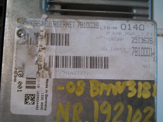 Styreenhet motor til BMW 3-Serie 2005-2011 (E90/E91/E92/E93) (E90/E91/E92/E93) (BOSCH|0 281 014 239|)
