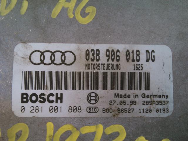 Styreenhet motor til Audi A6 1997-2001 (Type II, Fase 1) (C5) (C5) (BOSCH|0 281 001 808|038 906 018 DG|)