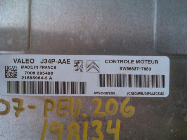 Styreenhet motor til Peugeot 206 1998-2007  (VALEO|7008 295498|21585984-5 A|)