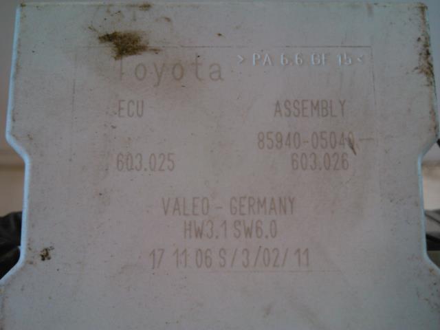 Styreenhet diverse til Toyota Avensis 2003-2008 (Type II)  (VALEO|85940-05040|603.025|603.026)