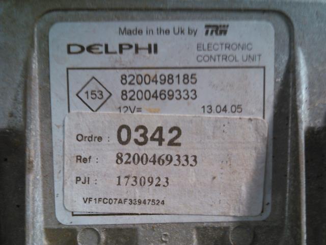 Styreenhet motor til Renault Kangoo 2003-2007 (Type I, Fase 2)  (DELPHI|8200498185|8200469333|)