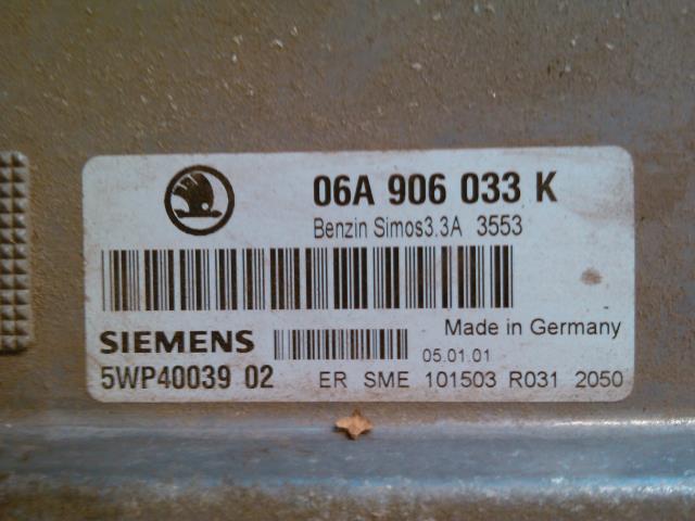 Styreenhet motor til Škoda Octavia 2000-2004 (Type I, Fase 2)  (SIEMENS|O6A906033K|)