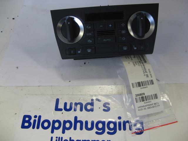 Varmeapparat betjening til Audi A3, 2003-2008 (Type II, Fase 1)  (SIEMENS VDO|8P0820043AD)