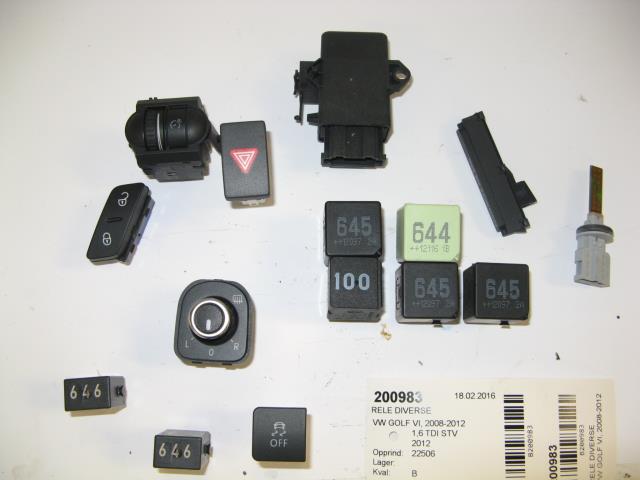 Rele diverse til VW Golf VI, 2008-2012  
