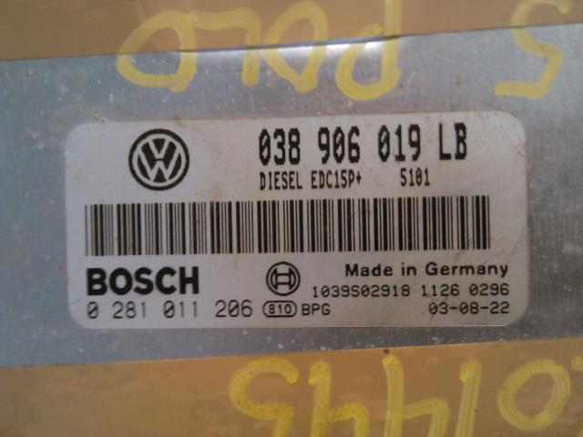 Styreenhet motor til VW Polo 2002-2005 (Type IV, Fase 1)  (BOSCH|038 906 019 LB|0 281 011 206|)
