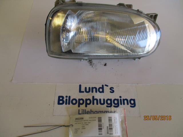 Frontlykt høyre halogen til VW Golf III, 1992-1997