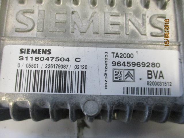 Styreenhet motor til Peugeot 307 2001-2004 (Fase 1)  (SIMENS|S 118 047 504 C|9645969280|)