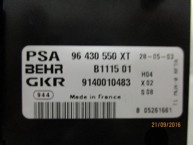 Varmeapparat betjening til Peugeot 206 1998-2007  (BEHR|B1115 01|)