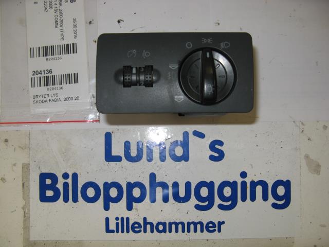 Bryter lys til Škoda Fabia, 2000-2007 (Type I)  (6Y1 941 531 A)