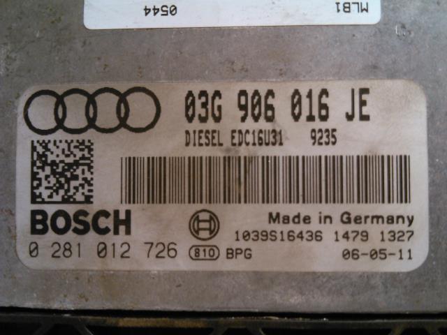 Styreenhet motor til Audi A4 2004-2008 (Type III) (B7) (B7) (BOSCH|03G 906 016 JE|0 281 012 726|)