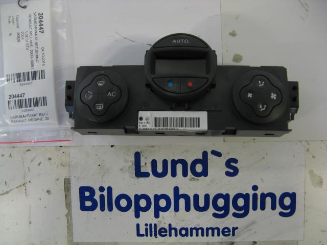 Varmeapparat betjening til Renault Megane, 2003-2005 (Type II, Fase 1)  (VALEO|8200344840)