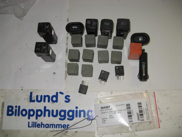 Rele diverse til Saab 9-5, 2001-2005 (Type I, Fase 2)