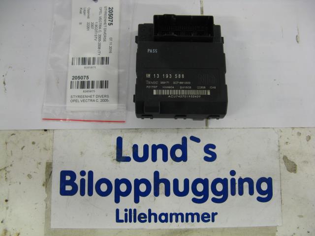Styreenhet diverse til Opel Vectra C, 2005-2008 (Type II)  (TEMIC|13 193 588)