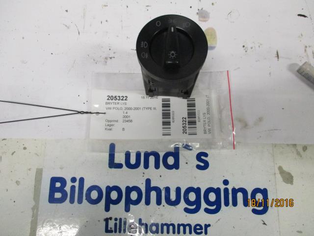 Bryter lys til VW Polo, 2000-2001 (Type III, Fase 2)  