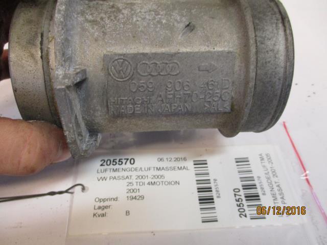 Luftmengde/luftmassemåler til VW Passat 2001-2005 (B5,3BG) (B5,3BG) (HITACHI|059 906 461 D|AFH70-25C|)