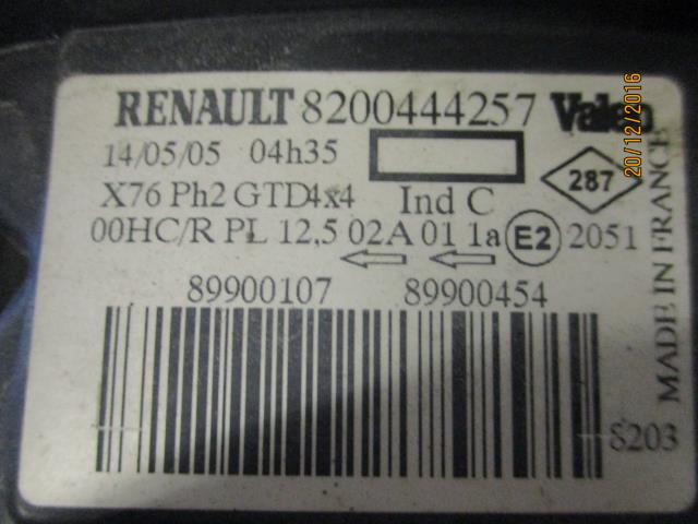 Frontlykt venstre halogen til Renault Kangoo 2003-2007 (Type I, Fase 2)