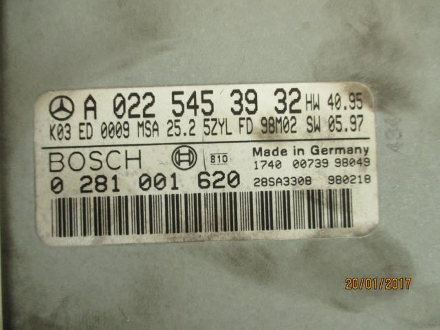 Styreenhet motor til Mercedes E-Klasse 1995-2000 (Fase 1) (W210) (W210) (BOSCH|A0225453932|0281001620|)