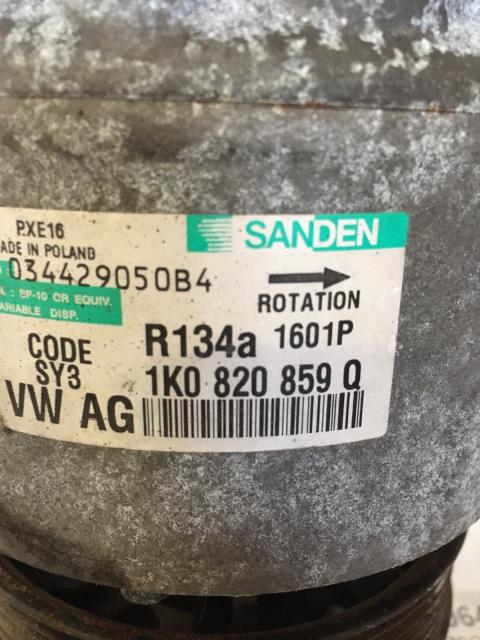 Aircondition kompressor til Škoda Octavia 2005-2008 (Type II, Fase 1)  (SANDEN|03442905B4|1K0 820 859Q|)