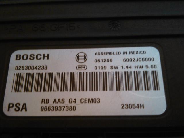 Styreenhet diverse til Citroën C4, Picasso 2006-2013 (Type I)  (BOSCH|0263004233|9663937380|)
