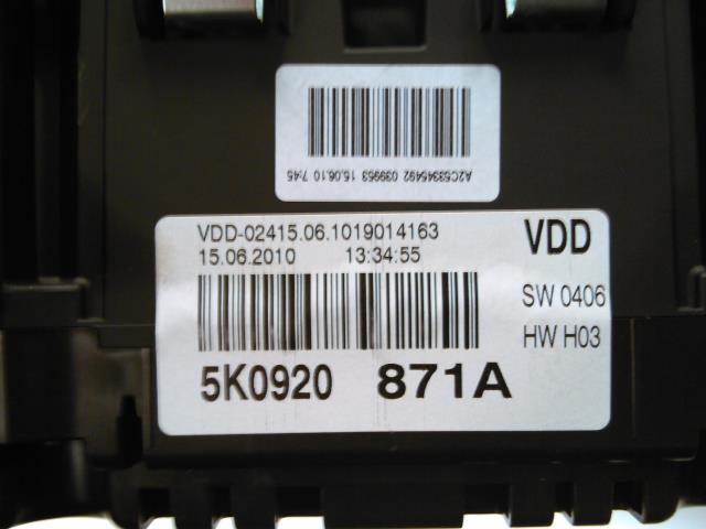 Instrumentpanel til VW Golf VI 2008-2012  (5K0920871A|)
