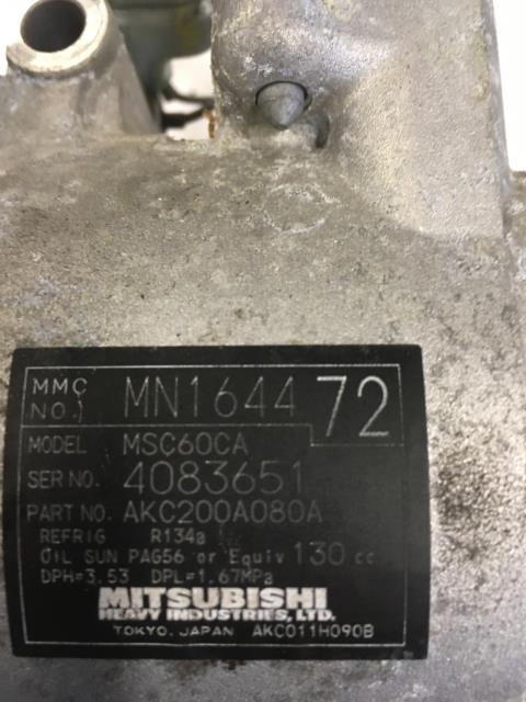 Aircondition kompressor til Mitsubishi Colt 2009-2013 (Type VII, Fase 2)  (MITSUBISHI|MN1644 72|MSC60CA|AKC200A080A)