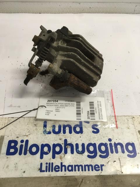 Bremsecaliper høyre bak til Škoda Fabia, 2000-2007 (Type I)  