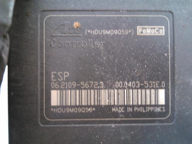 ABS sentral til Ford Fiesta 2008-2012 (Type VI, Fase 1)  (ATE|HDU9M09Q59B|8V51-2C405-AE|06.2109-5672.3)