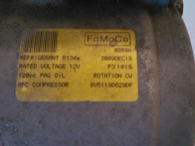 Aircondition kompressor til Ford Fiesta 2008-2012 (Type VI, Fase 1)  (8V5119D629DF|P31019|)