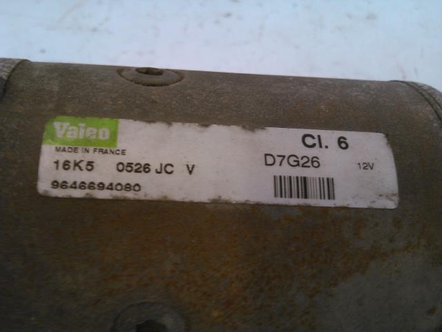 Starter diesel til Peugeot 307 2005-2008 (Fase 2)  (VALEO|9646694080|D7G26|16K50526JC)