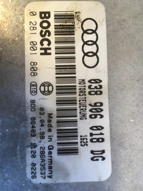 Styreenhet motor til Audi A6 1997-2001 (Type II, Fase 1) (C5) (C5) (BOSCH|0281001808|038906018DG|)