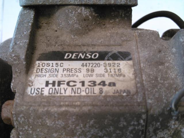 Aircondition kompressor til Toyota Avensis 2000-2003 (Type I, Fase 2)  (DENSO|447220-3922|)