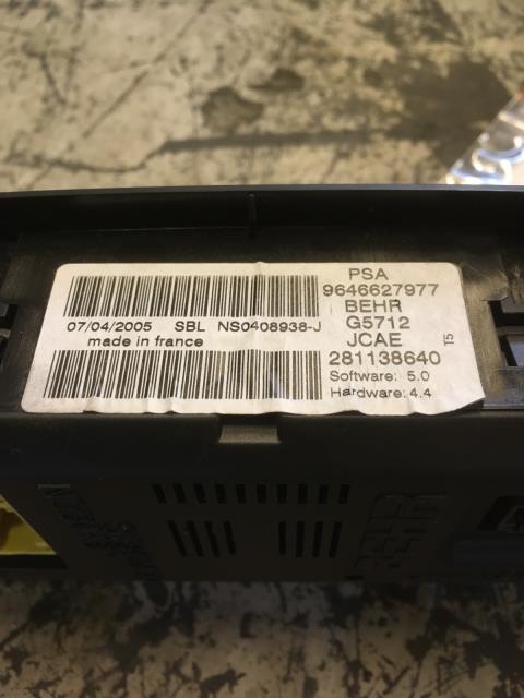 Varmeapparat betjening til Peugeot 307 2001-2004 (Fase 1)  (BEHR|)