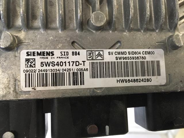 Styreenhet motor til Citroën C3, Pluriel 2003-2010  (SIEMENS|9655968780|HW9648624280|5WS40117D-T)