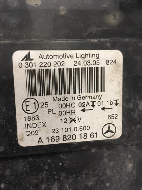 Frontlykt høyre halogen til Mercedes B-Klasse 2005-2008 (Fase 1) (W245) (W245) 
