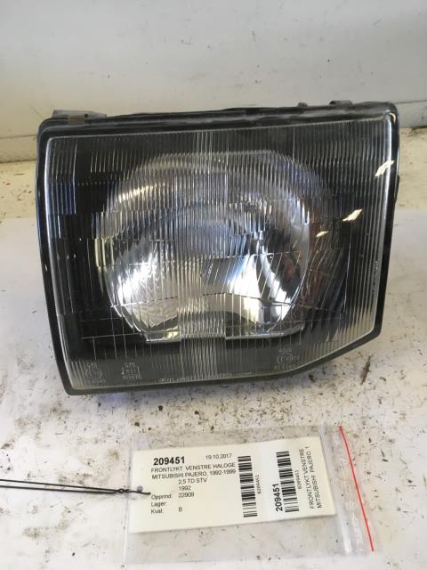 Frontlykt venstre halogen til Mitsubishi Pajero, 1992-1999 (Type II)  