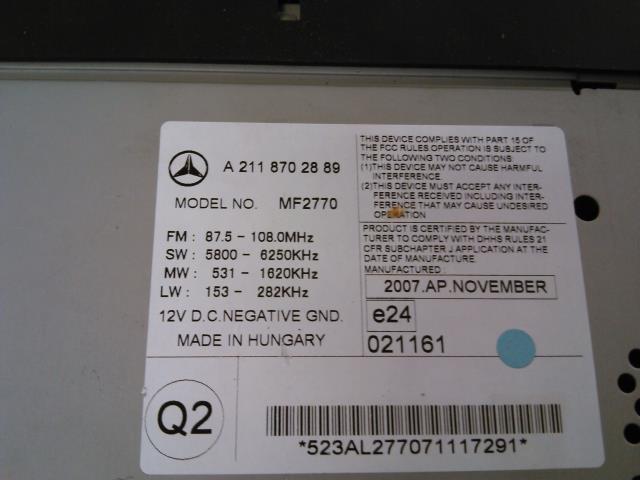 Bilstereo til Mercedes E-Klasse 2006-2009 (Fase 2) (W211) (W211) (A2118702889|)