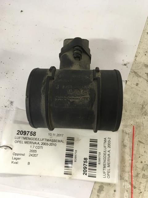 Luftmengde/luftmassemåler til Opel Meriva A, 2003-2010  (BOSCH|0281002620)