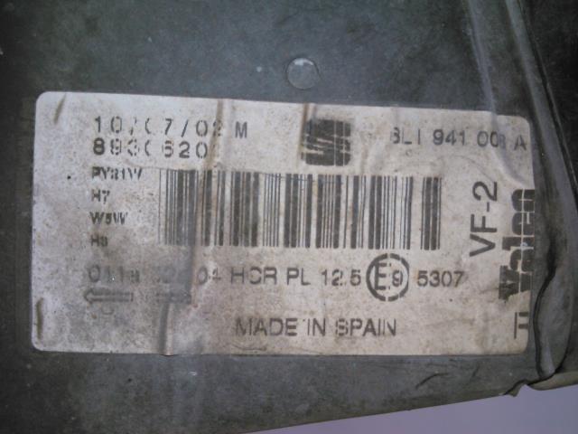 Frontlykt høyre halogen til Seat Ibiza 2002-2008 (Type III)  