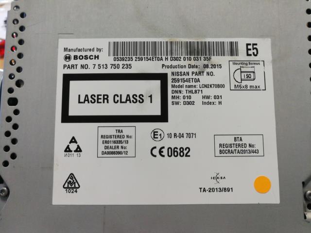 Bilstereo, med DAB til Nissan X-Trail 2014-2022 (T32) (T32) (7 513 750 235|259 154 ET0A|)