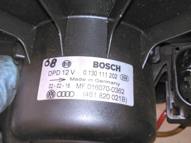Varmeapparat motor til Audi A6 2001-2004 (Type II, Fase 2) (C5) (C5) (BOSCH|0130111202|MF016070-0362|4B1820021B)