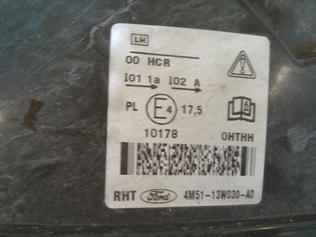 Frontlykt venstre halogen til Ford Focus 2004-2007 (Type II, Fase 1)  (4M51-13W030-AD|)
