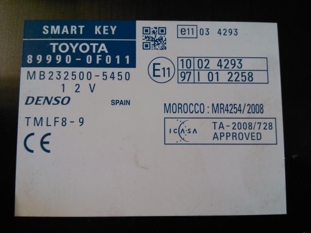 Styreenhet diverse til Toyota Verso 2009-2016 (Type III) (DENSO|89990-0F011|MB232500-5450|)