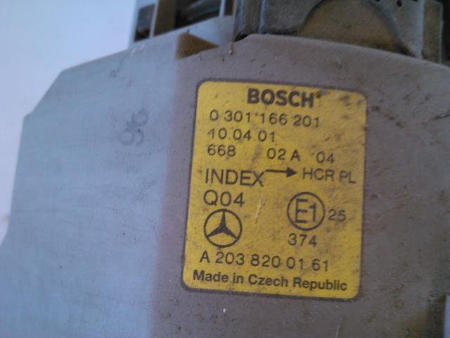 Frontlykt venstre halogen til Mercedes C-Klasse 2000-2004 (Fase 1) (W203) (W203) 