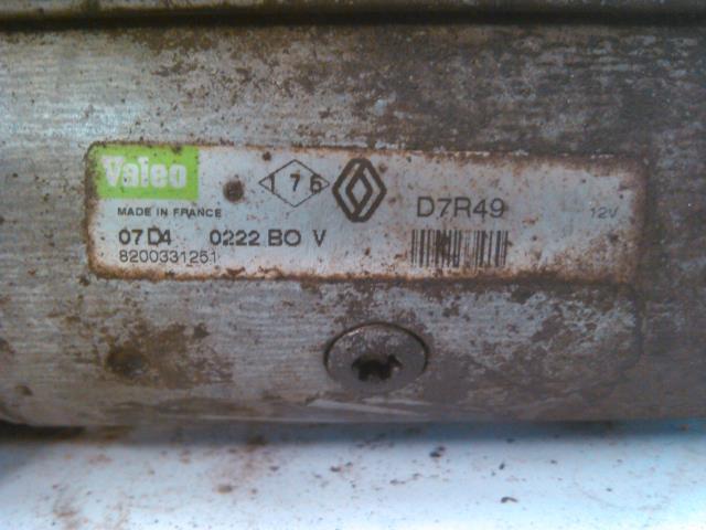 Starter diesel til Renault Laguna 2001-2005 (Type II, Fase 1)  (VALEO|8200331251|D7R49|)