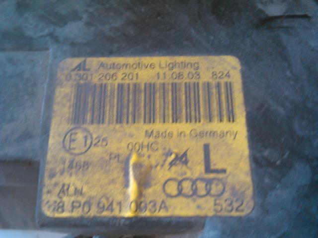 Frontlykt venstre halogen til Audi A3 2003-2008 (Type II, Fase 1)  