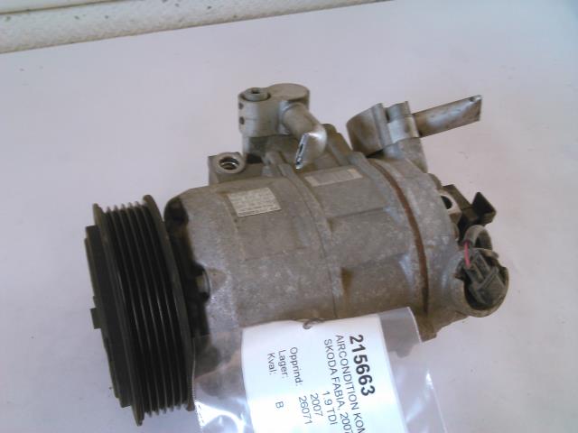 Aircondition kompressor til Škoda Fabia, 2007-2010 (Type II, Fase 1)  (DENSO|6Q0820808D)
