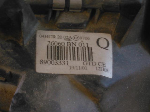 Frontlykt venstre halogen til Nissan Almera 2000-2003 (Fase 1) (N16) (N16) (26060BN011|89003331|)