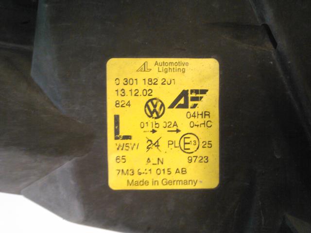Frontlykt venstre halogen til VW Sharan 2000-2010 (Type I, Fase 2)  