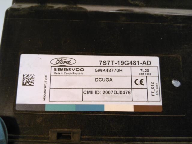 Styreenhet diverse til Ford Mondeo 2007-2010 (Type IV, Fase 1) (SIEMENS VDO|7S7T-19G481-AD|5WK48770H|)